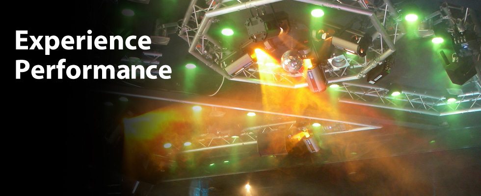 Commercial lighting equipment for performances, stages, lounges and dance floors.